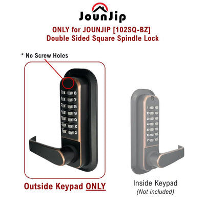JOUNJIP Replacement Outside Keypad Only with Lever Handle – for Mechanical Keyless Lever Door Lock 102SQ-BZ (Square Spindle, Oil-Rubbed Bronze)