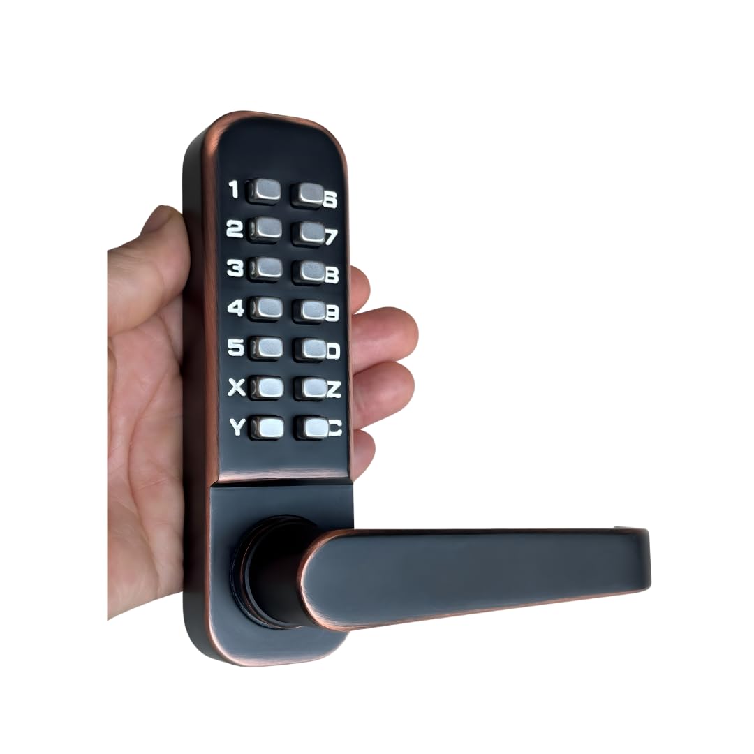 JOUNJIP Replacement Outside Keypad Only with Lever Handle – for Mechanical Keyless Lever Door Lock 102SQ-BZ (Square Spindle, Oil-Rubbed Bronze)