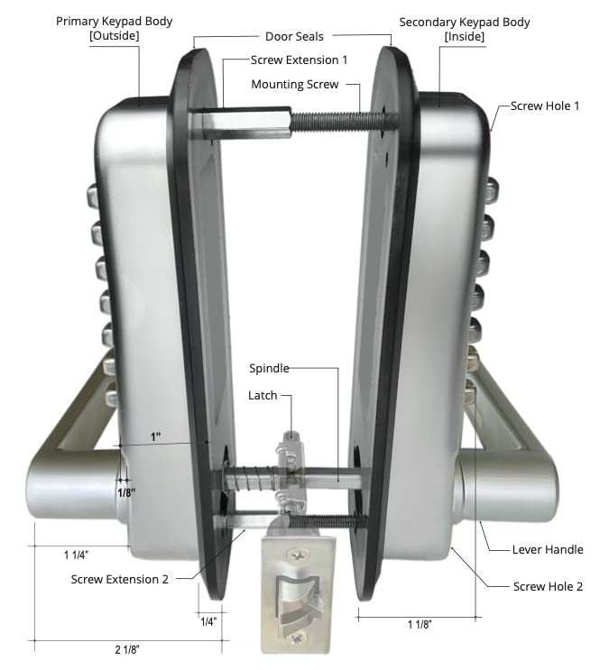 JOUNJIP Mechanical Keyless Combination Lever Handle Door Lock