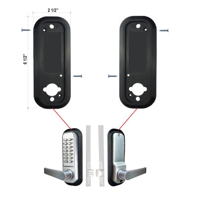 JOUNJIP Weatherproof Door Lock Backing Plate - Silicone Gasket Seal for Indoor/Outdoor Use, Covers Old Door Holes Fits All JOUNJIP Mechanical Locks