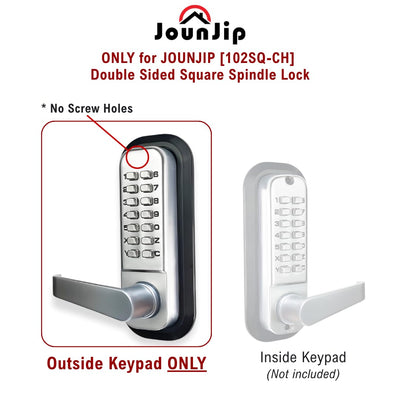 JOUNJIP Replacement Outside Keypad Only with Lever Handle – for Mechanical Keyless Lever Door Lock 102SQ-CH (Square Spindle, Satin Chrome)