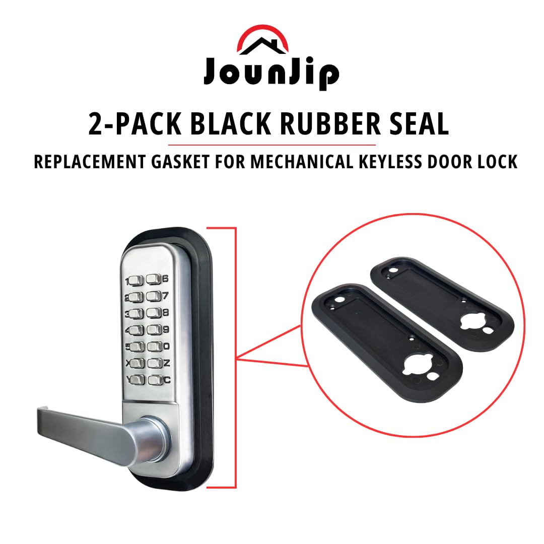 JOUNJIP Weatherproof Door Lock Backing Plate - Silicone Gasket Seal for Indoor/Outdoor Use, Covers Old Door Holes Fits All JOUNJIP Mechanical Locks