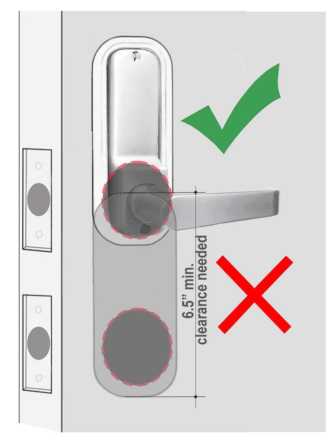 JOUNJIP Double-Sided Keyless Entry Door Lock - Bump Key