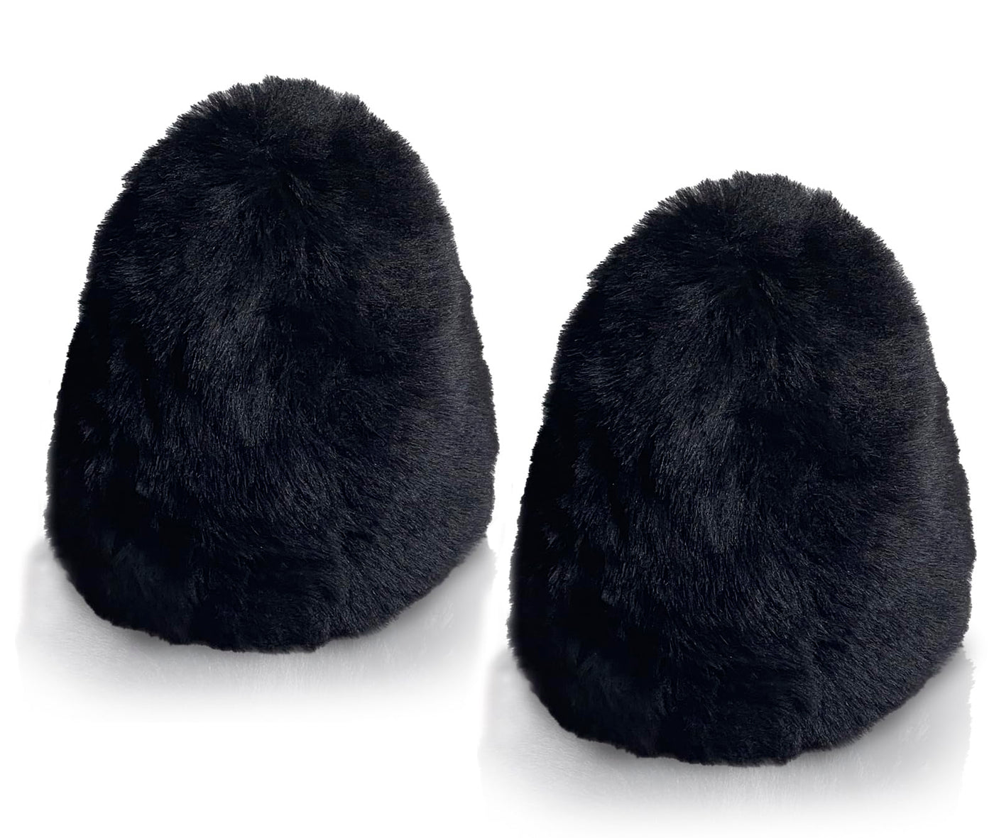 JOUNJIP Dual Wool Buffer Replacement Covers - Handmade 100% Lambswool Polisher Bonnets - for 2.5 x 3.5 Inch Buffing Cones (2pack Black)