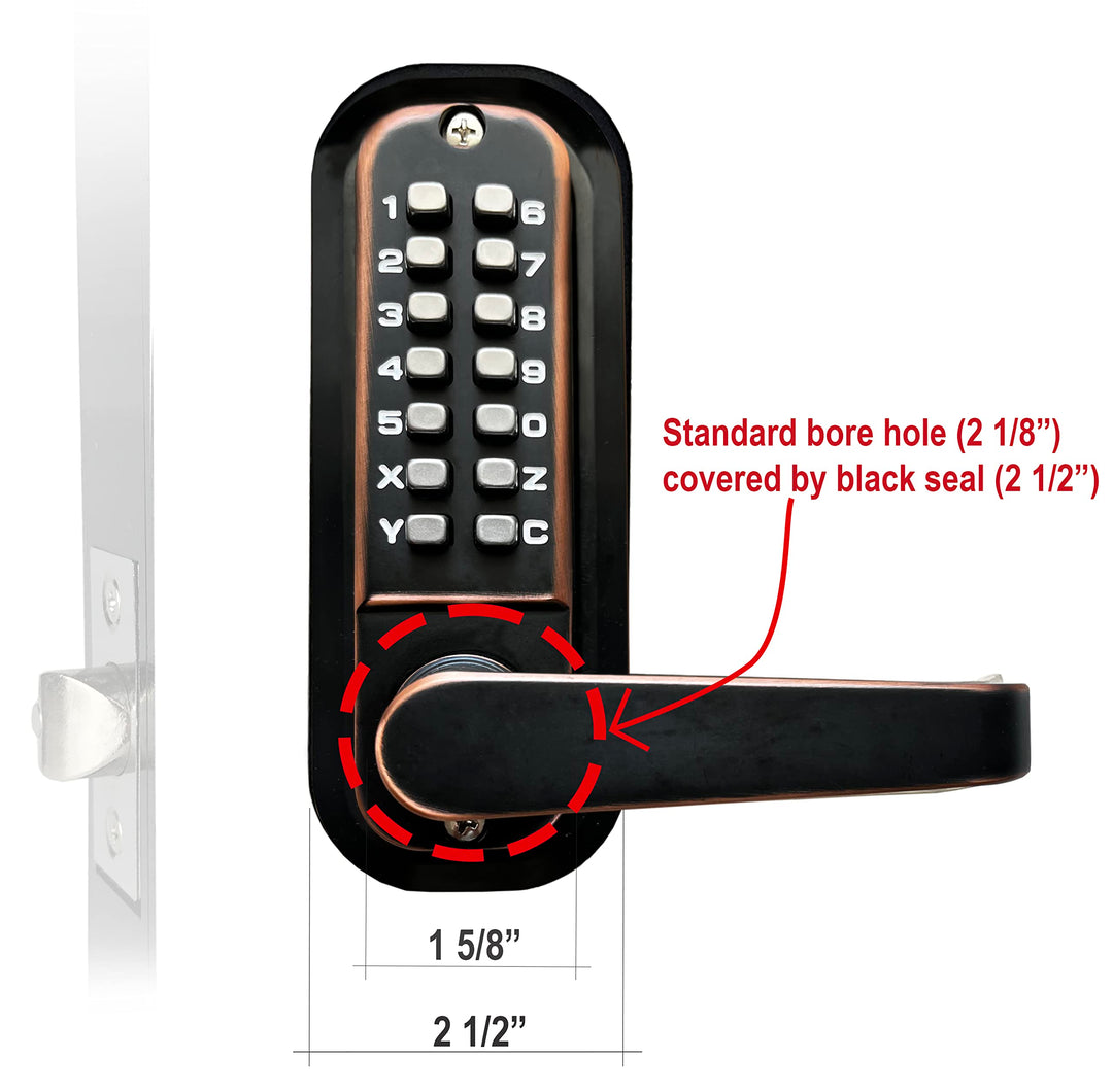 Lokey Lock 2230JB Mechanical Keyless Latch Lock - Push Button Deadbolt ...
