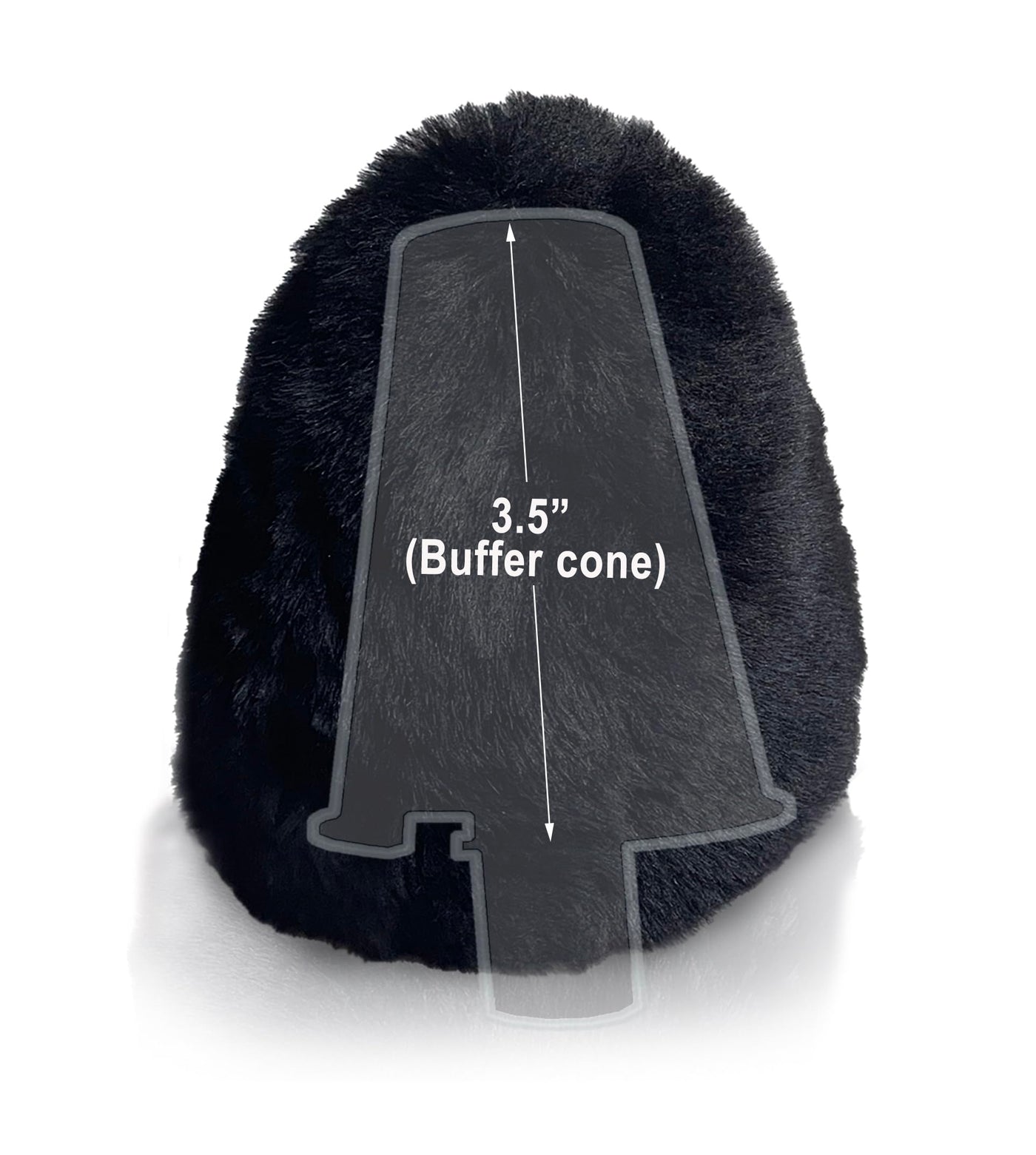 JOUNJIP Dual Wool Buffer Replacement Covers - Handmade 100% Lambswool Polisher Bonnets - for 2.5 x 3.5 Inch Buffing Cones (2pack Black)