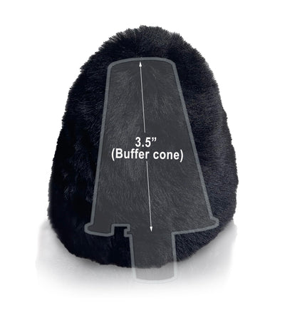 JOUNJIP Dual Wool Buffer Replacement Covers - Handmade 100% Lambswool Polisher Bonnets - for 2.5 x 3.5 Inch Buffing Cones (2pack Black)