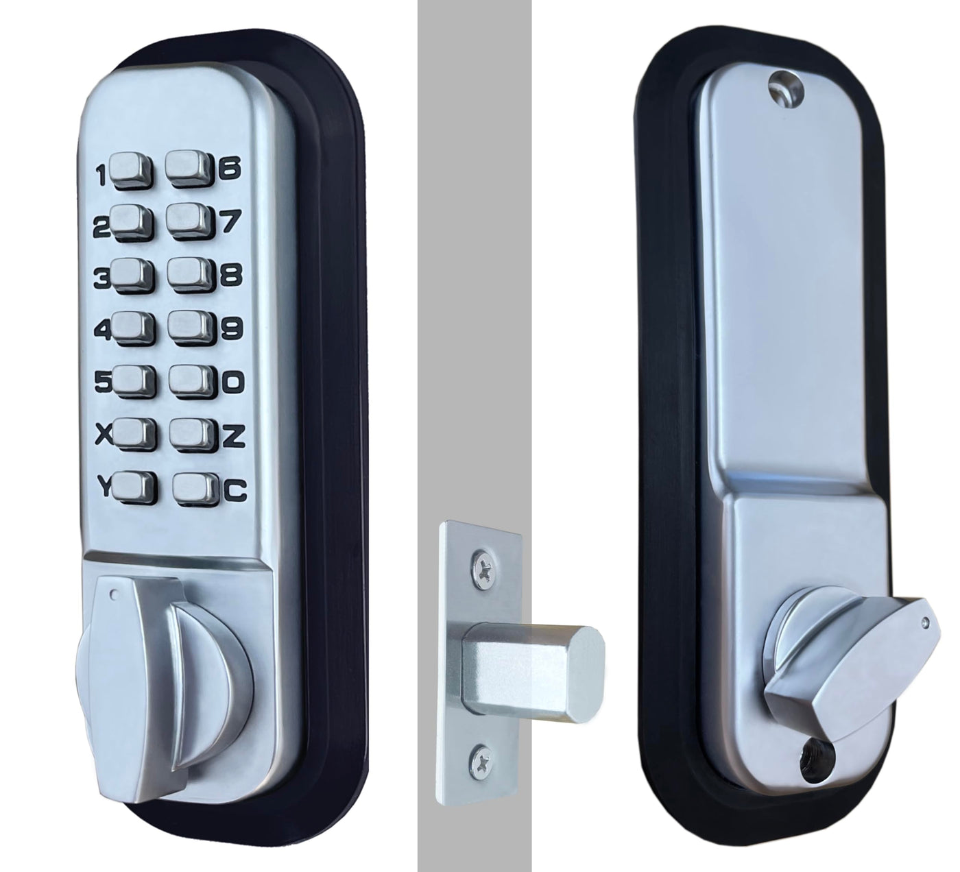 Keyless Entry Mechanical Deadbolt Lock – 100% No Batteries, 304 Stainless Steel, 4-8 Digit Code, Key Override, For Homes, Offices And Schools