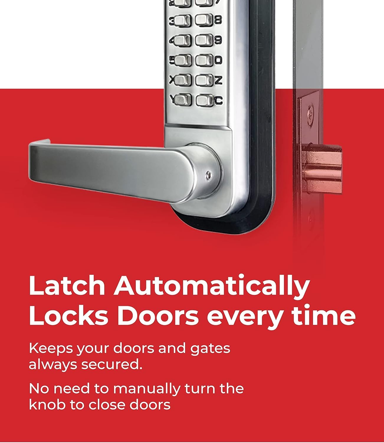 JOUNJIP Mechanical Keyless Combination Lever Handle Door Lock [Flat Sp ...